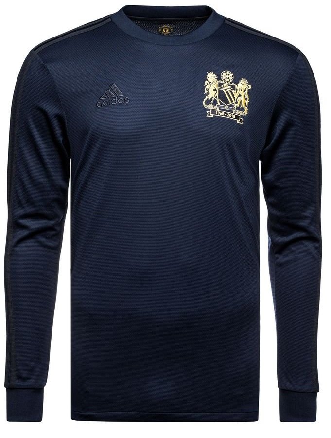 Camisa oficial Adidas Manchester United 1968 Retro manga comprida